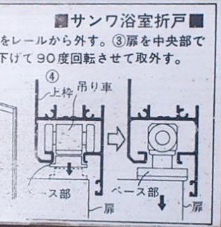 □サンワ浴室折戸□VD2のドア部分だけ交換（三和シャッター工業製